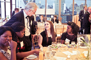 Medical school milestone: Vice-Chancellor Dr Max Price greets guests at the recent Faculty of Health Sciences centenary gala dinner in New York.