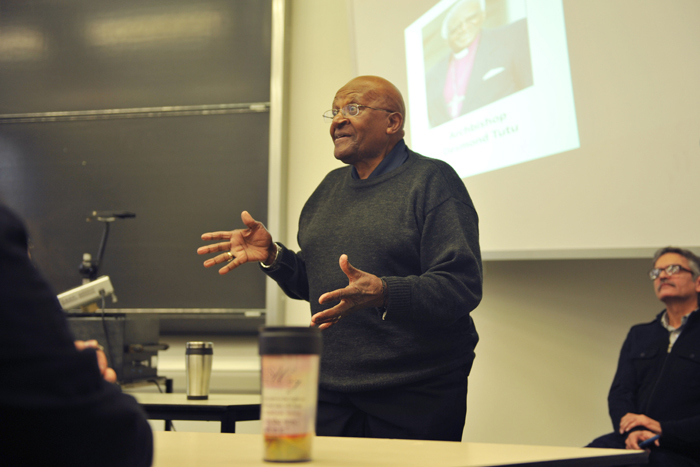 Desmond Tutu, speaking at a seminar hosted by the Department of Religious Studies in August 2014, about religion, ethics and human rights: “During my involvement in the liberation struggle, I had to accept that my role had to be secular. I had to advocate for the rights of every faith and that was the right for everyone to live in harmony in South Africa.”