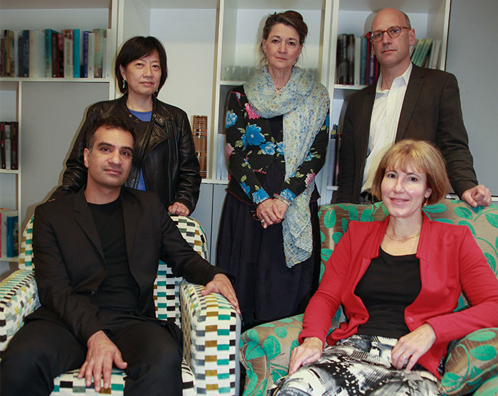 The judging panel for the Man Booker International Prize consists of: Nadeem Aslam, Wen-chin Ouyang, Marina Warner, Edwin Frank and Elleke Boehmer. (Photo by Roger Blagg.)