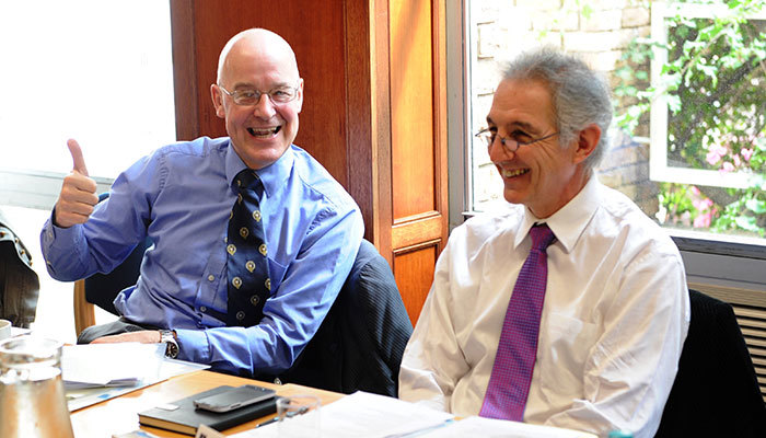 Oxford Vice-Chancellor Prof Andrew Hamilton and UCT Vice-Chancellor Dr Max Price.