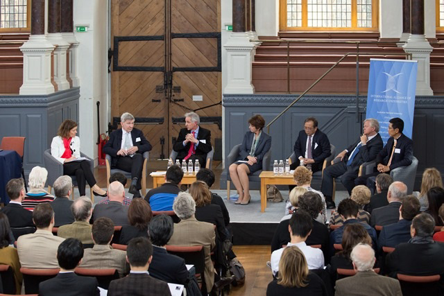 Vice-chancellors and presidents spoke about the moral purpose of universities and the many pressures facing higher education during a wide-ranging discussion at the Sheldonian Theatre in Oxford.