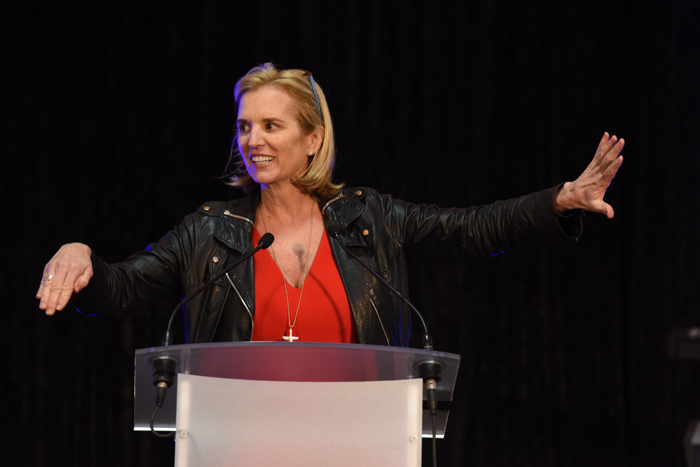Kerry Kennedy, Robert F Kennedy's daughter, gave the keynote address at the 'Ripple of Hope' event in Jameson Hall at UCT.