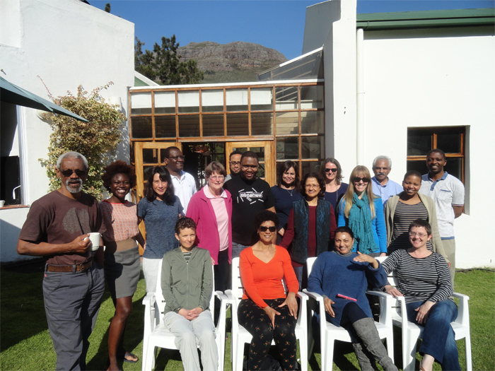 >From left to right (back): Ed February, Tolu Oni, Lee-Ann Tong, Bob Osano, Lyn Holness, Patrick Adams, Nceba Lolwane, Virna Leaner, Corrinne Shaw, Meg Samuelson, Anita Campbell, Anwar Jardine, Mmamapudi Kubjane and Frank Matose. From left to right (front): Kate le Roux, Sylvia Bruinders, Waheeda Amien and Tracy Craig.