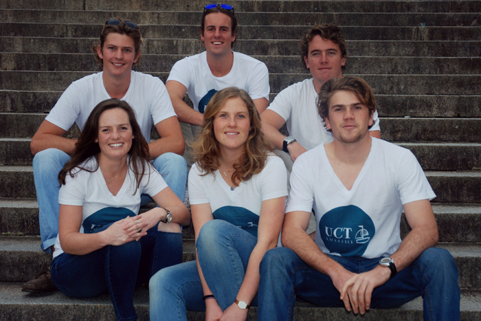 These six members of the UCT Yacht Club will be competing in the Cape 2 Rio yacht race, which takes place in January. (Top from left) Peter Marsh, Murray Willcocks, Matt Whitehead. (Bottom from left) Mikhayla Bader, Heidi Burger, Alex Lehtinen.
