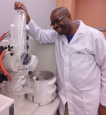 Prof Kelly Chibale in the lab.