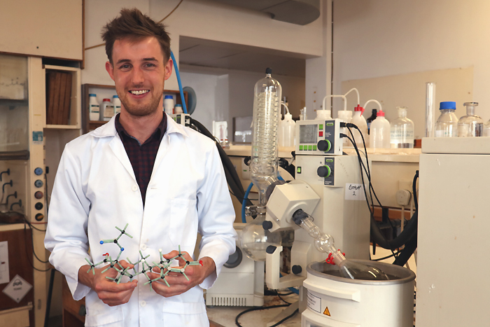 The PhD research of postdoctoral fellow John Woodland focused on providing new insights into the cellular localisation and targets of antimalarial drugs.