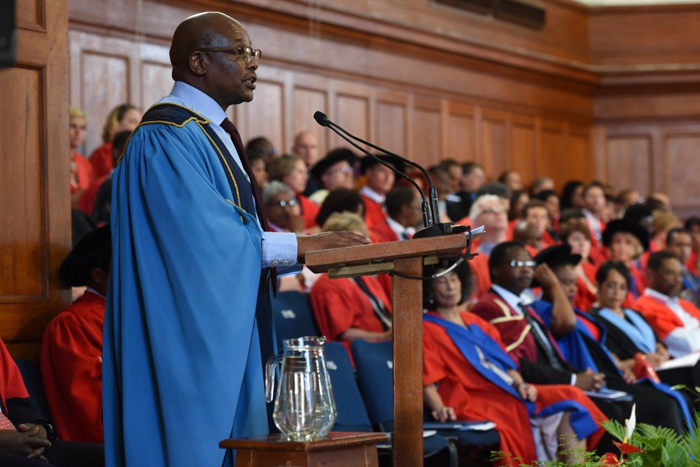 ​​​​​​​Chair of Council Sipho Pityana was guest speaker at this morning's graduation ceremony, one of two that will be held in a truncated graduation season.
