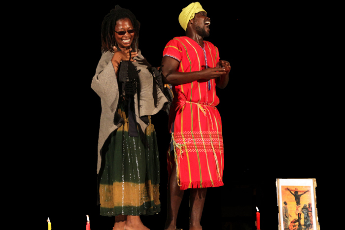 Nomakrestu Xakathugaga and Thando Mzembe perform in The Holy Plan B, which will be staged during the 2017 Zabalaza Theatre Festival at the Baxter.