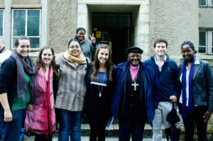 Change is possible: Archbishop Emeritus Desmond Tutu, photographed with UCT students at The Change Campaign event, believes that student apathy must be curbed to address social injustices.