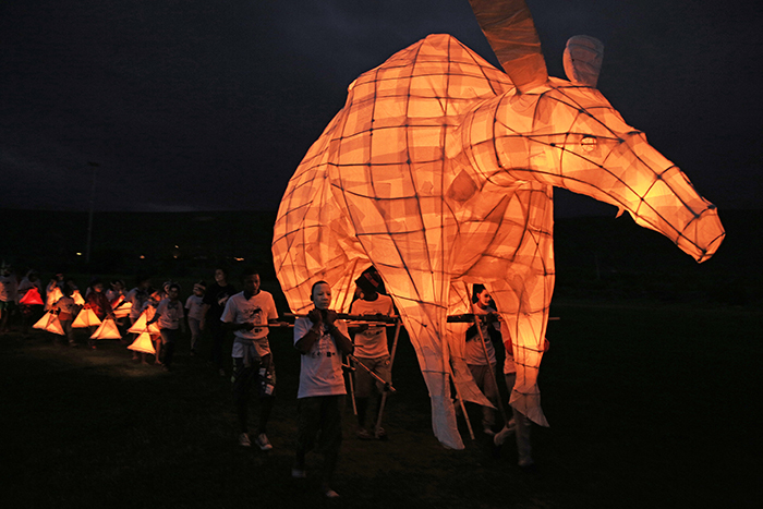 This image was taken at the annual lantern parade during Clanwilliam's Spring Festival. Facilitated by UCT's departments of drama, art and music, this event celebrates the rock art heritage of the area. For more images, see our <a href="http://www.uct.ac.za/news/multimedia/photo_albums/weeklygallery/#FestivalOfLaterns" target="_blank">photo essay</a>. Photo by Michael Hammond.