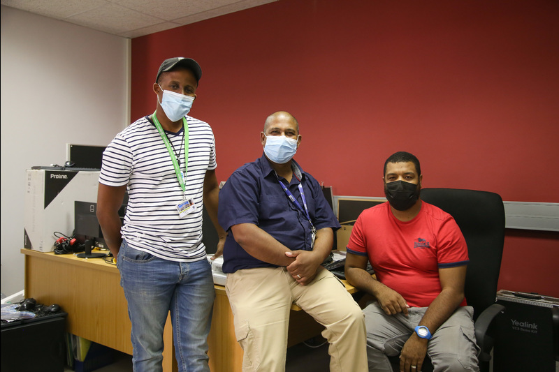 Paul Rossouw (Faculty IT Support Manager), Marlon Phillips (IT Consultant), Bazise Baba (IT Administrator), Not pictured: Lee Deane (Offsite IT Consultant).