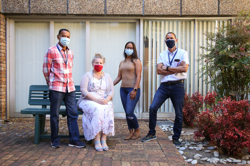 From left: Moegamat Faizel Jardine (Acting FHS Transport Supervisor), Anita Kruger, (Health and Safety Manager), Reece Brooks (Manager: Operations), Carin Liebenberg (Acting Space Co-ordinator). 