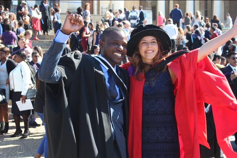 Abigail Moffett and her colleague Robert Nyamushosho from the archaeology department are among the 4 500 graduands who were capped this week.