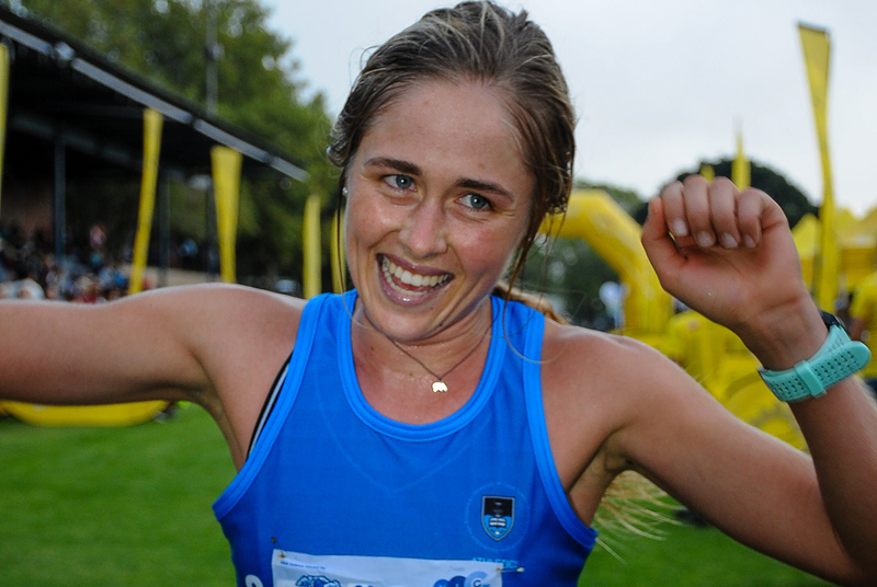 Jessica Pollock wins the 30th Safari Half Marathon on May Day this year.