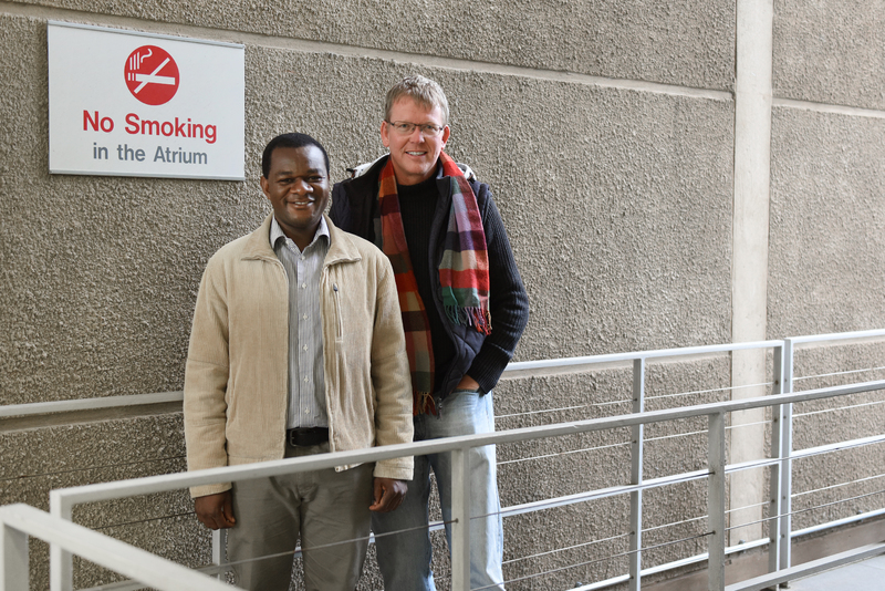 Postdoctoral research fellow Ernest Ngeh Tingum and Prof Corné van Walbeek will work on a new project on tobacco-related harm in Africa and Asia.