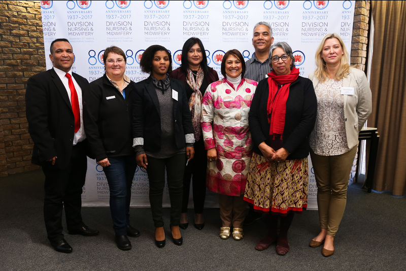 In response to the rising threat of gender-based violence, and in acknowledgement of its 80-year anniversary, UCT's Division of Nursing and Midwifery hosted a symposium entitled Gender-Based Violence in Context. (From left, back) Advocate Deon Ruiters, Dr Nicki Fouché, Stella Mokitini, Prof Shanaaz Matthews, Rodney Fortuin. (From left, front) Dr Tania de Villiers, Prof Naeemah Abrahams and Assoc Prof Lilly Artz. 
