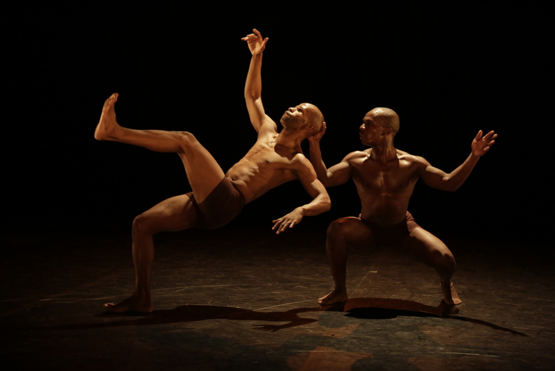 Muzi Shili (left) and Oscar Buthelezi perform in Road for the 13th annual Baxter Dance Festival. Photo Herman Verwey. 
