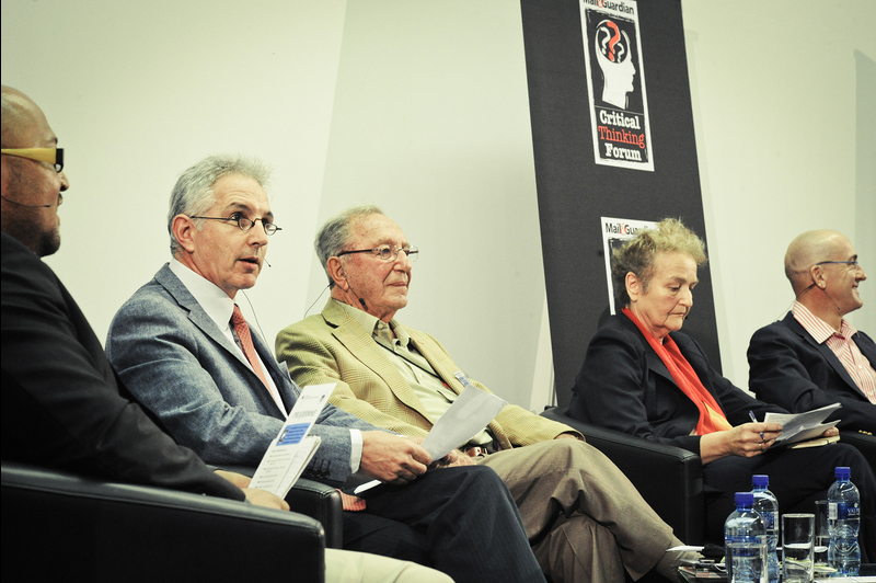 Critical thinkers: A panel that included (from left) Eusebius McKaiser, VC Dr Max Price, ANC MP Prof Ben Turok, Dr Herta Däubler-Gmelin (German Social Democratic Party), and Michael Spicer (Business Leadership South Africa) spoke at the recent Critical Thinking Forum, organised by the Mail &amp; Guardian and the German Embassy.