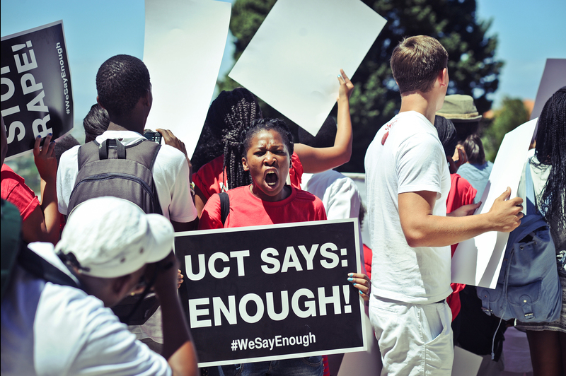 Shout it out: The SRC rallied students across campus to join the protest march against gender violence.