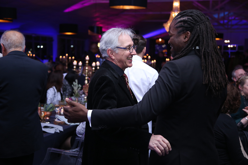 VC Dr Max Price shares a moment with Africa Melane, the master of ceremonies for the evening.