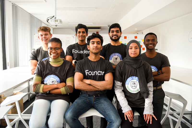 Developer Student Club members (back from left) Jonathon Hart, Akhil Boddu, Harjot Singh, Lebogang Masekoameng, and (front from left) Kgomotso Welcome, Asif Hassam and Bilqis Deaney.
