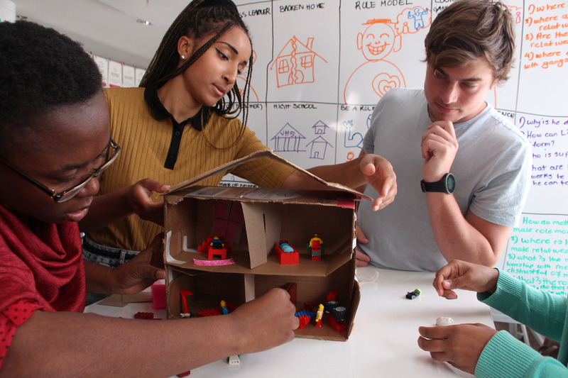 Students on the Foundation Programme in Design Thinking build prototypes of their proposed solutions, which they also test with their targeted enduser.