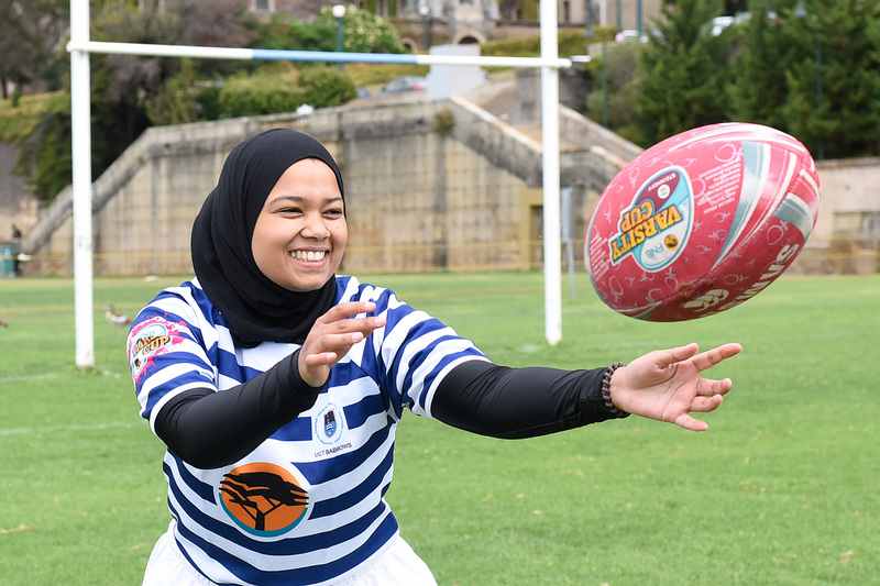 Zahraa Hendricks, who has previously played only touch rugby, is looking forward to the new and exciting challenge of joining the UCT women’s rugby crew.