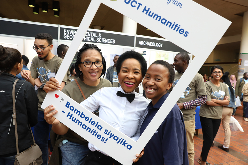 VC Prof Mamokgethi Phakeng gets into the selfie frame with prospective UCT students who she said should want to come to UCT not only because it is the best university in Africa, but also for Africa.