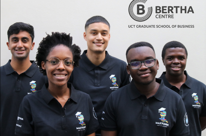 The five UCT students who are at Oxford University this weekend representing the university at a global competition. They are (back from left) Prashant Venkat, Phalo Maurice-Mopp and Thuba Mzila, and (front from left) Mabothe Maleka and Tlhogi Dube.