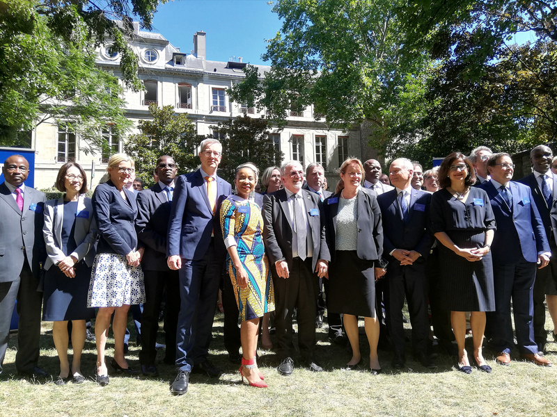 UCT VC Prof Mamokgethi Phakeng with the other university heads who attended the inaugural U7+ Alliance Summit on 10 July in Paris.