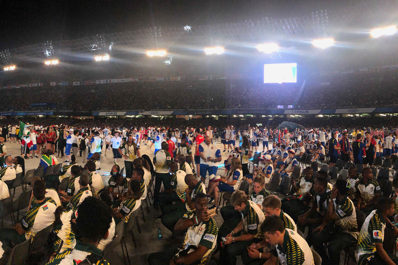 The impressive opening ceremony of the FISU 30th Summer Universiade in Italy.