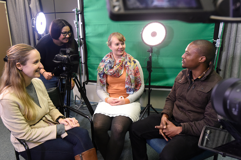 The team behind UCT’s 20th MOOC, Educating Deaf Children. They are (from left) researcher Jane Kelly, video producer Laura Skippers, lead online learning designer Lauren Butler and graphic designer Sandiso Mchiza. 