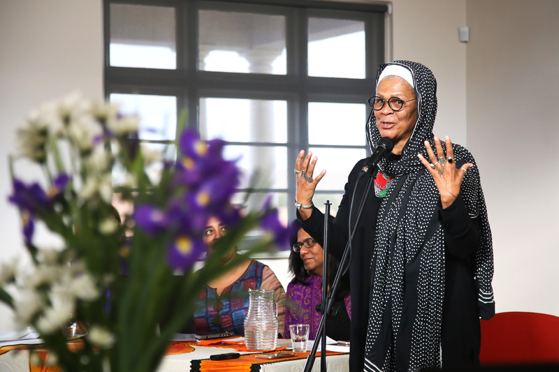Islamic feminist and American philosopher Prof Amina Wadud delivers the keynote address at the opening of a week-long series of events championing Muslim women’s religious authority.