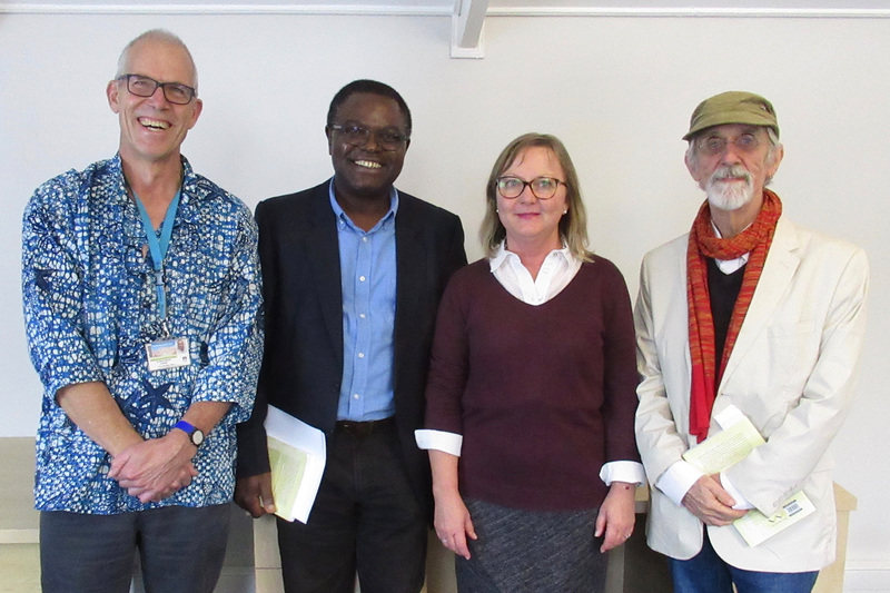 Robert Morrell with Professor Francis Nyamnjoh (Social Anthropology, UCT), Veronica Klipp (Wits University Press) and Dr&nbsp;Colin Darch (Democratic Rights and Governance Unit) at the UCT book launch. 