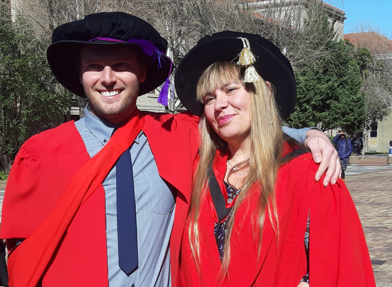 Dr Robert Muir and his supervisor, Associate Professor Emese Bordy at the UCT graduation in July.