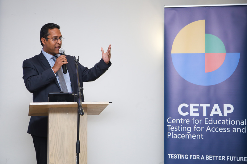 UCT registrar Royston Pillay delivers the introductory remarks at CETAP’s 10-year celebration of the NBTs.