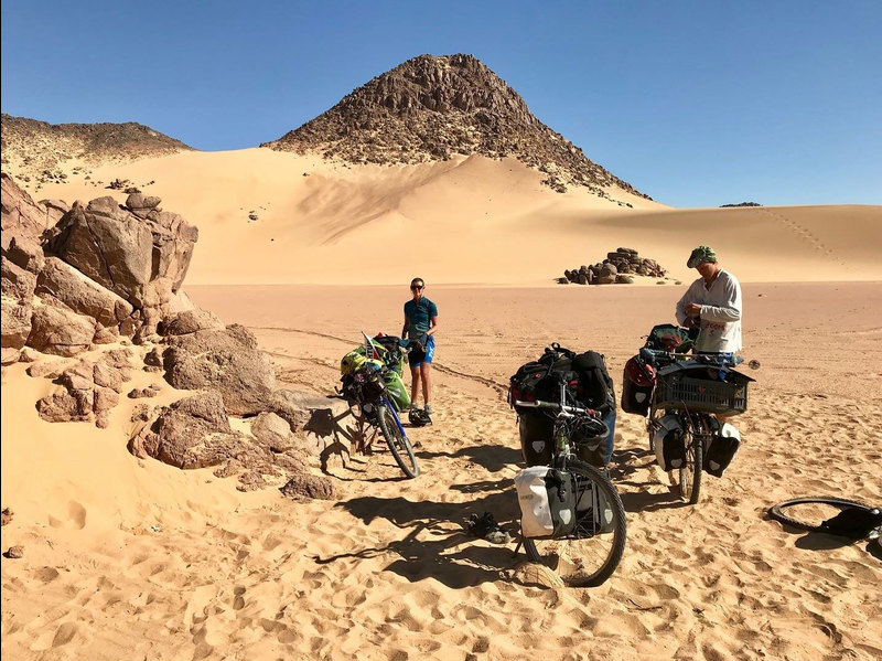 Sand, sand everywhere. First night in Sudan – two countries in, seven to go.