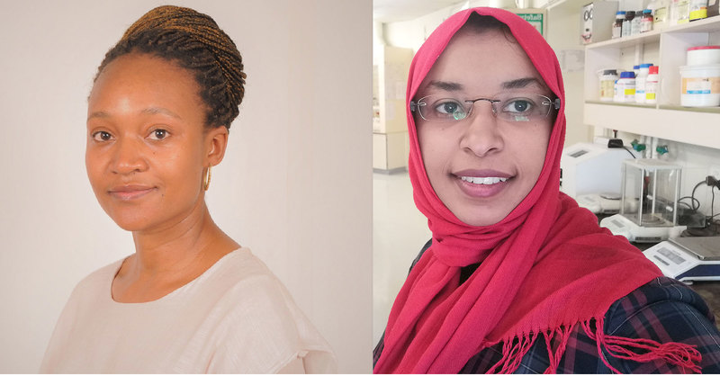 UCT’s Tsaone Tamuhla (left) and Doaa Ali were chosen from a pool of nearly 330 applications for L’Oréal-UNESCO For Women in Science Sub-Saharan Africa Young Talent Awards.