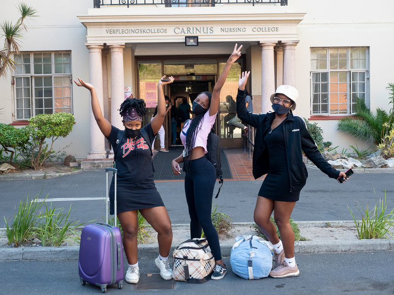 UCT students said that they are happy to be back on campus. <b>Photo</b> Jean Claude Nsabimana.