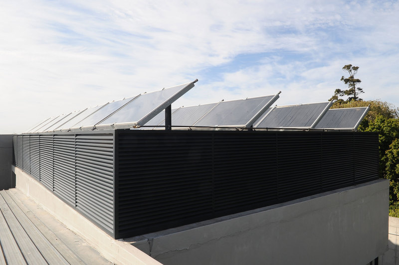 Solar panels, which can be found on the roof of the Graça Machel residence on campus.