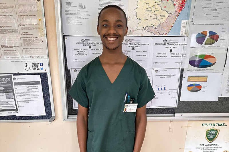 Lwando Mhlabeni now works as an occupational therapist at Umzimkhulu Hospital, a psychiatric hospital in KwaZulu-Natal.