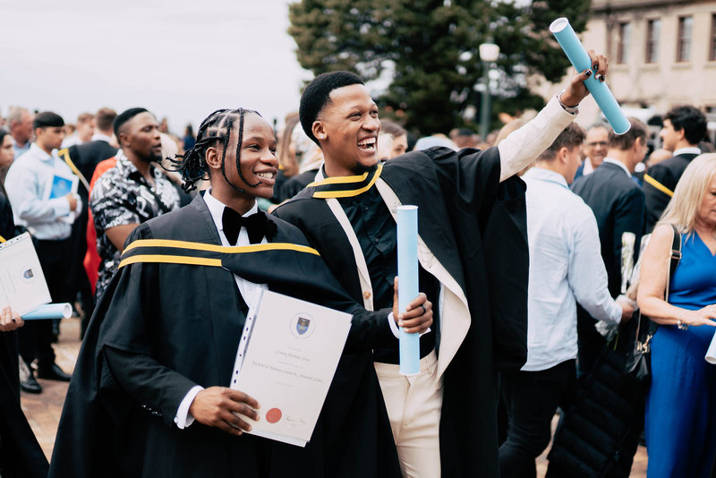 UCT students celebrate their qualifications at graduation.