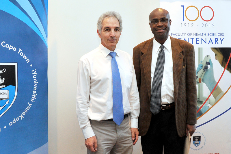 Honoured: Vice-Chancellor Dr Max Price (left) with Prof Kelly Chibale, winner of the 2011 Alan Pifer Award.