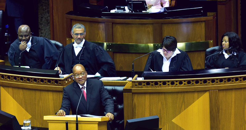 President Jacob Zuma responding to questions for Oral Reply in the National Assembly in Parliament, Cape Town. Image:&nbsp;GCIS (<a href="https://creativecommons.org/licenses/by-nd/2.0/" target="_blank" style="font-weight: normal;">CC BY-ND 2.0</a>).