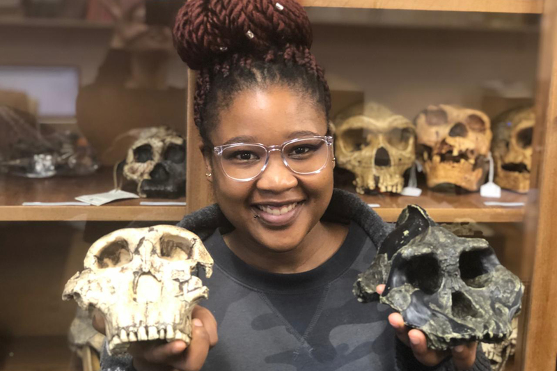 UCT postgraduate researcher Nomawethu Hlazo is studying fossils of Paranthropus, a distant human relative that was discovered in east and South Africa. 
