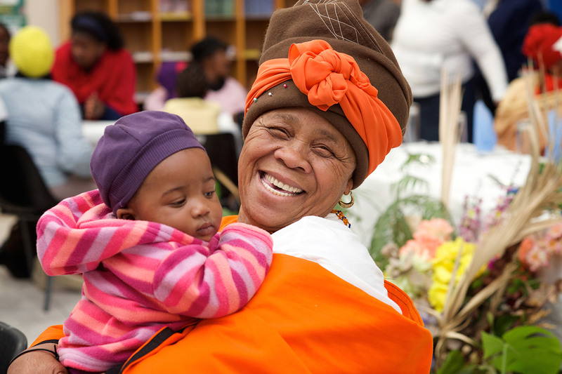 A grandmother and her grandchild attending the Parenting for Lifelong Health programme for young children: a parenting programme co-developed by UCT that aims to promote positive parenting and child wellbeing.