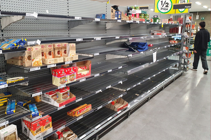 Panic buying has left shelves empty around the world.