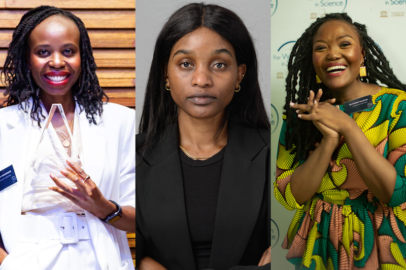 Lusani Mamushiane, Hendrina Shipanga and Cosnet Lerato Rametse (from left) have been recognised by the L’Oréal-UNESCO For Women in Science programme.