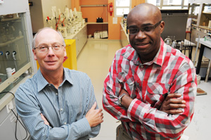 Dr Leslie Street and Prof Kelly Chibale