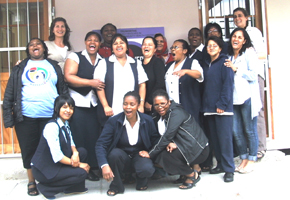 The PMHP team with staff at the Hanover Park Midwife Obstetric Unit